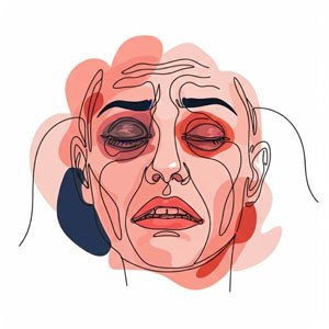 An abstract illustration depicting distress on skin as a reflection of internal distress caused by inflammation.