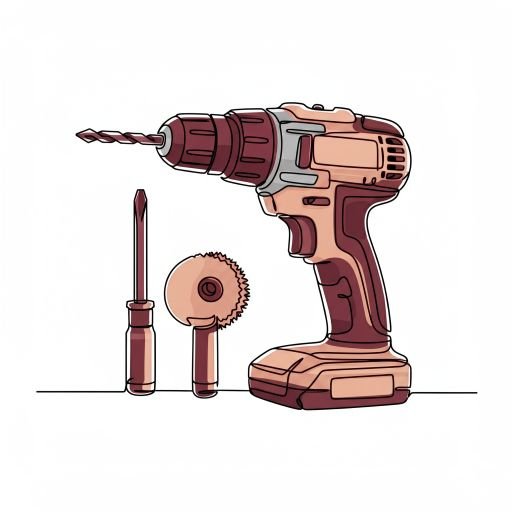 A Power Drill with a drill bit, a screwdriver, a polishing head attachments